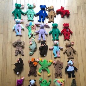 TY Plush bears collection with tags